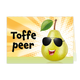 Toffe peer - Formaat: Klein - Vorm: Liggend - Complimentenkaart - Op deze wenskaart staat een peer met een zonnebril op. Daarnaast staat de tekst: "Toffe peer". - Snelwenskaart
