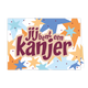 Jij bent een kanjer - Formaat: Klein - Vorm: Liggend - Complimentenkaart - Op deze wenskaart staan meerdere sterren met in het midden de tekst: "Jij bent een kanjer". - Snelwenskaart
