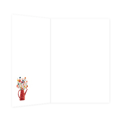 Gieter met bloemenboeket