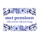 Met pension niks moet niksen mag - Formaat: Klein - Vorm: Liggend - Pensioenkaart - Op deze wenskaart staan bloemachtige nederlandse versieringen met in het midden de tekst: "Met pension niks moet niksen mag". - Snelwenskaart