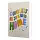 Congrats on your new home - Formaat: Standaard - Vorm: Staand - Woningkaart - Op deze wenskaart staat de tekst: "Congrats on your new home". - Snelwenskaart