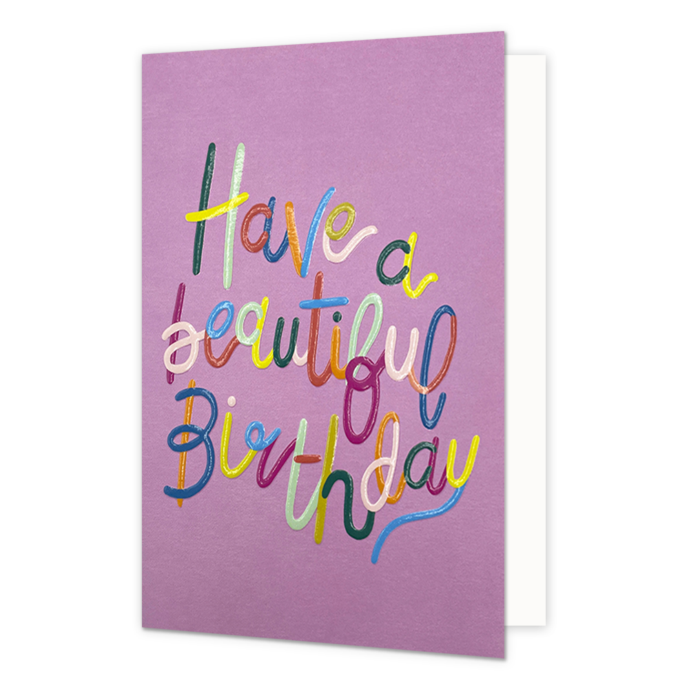 Have a beautiful birthday - Formaat: Normaal - Vorm: Staand - Verjaardagskaart - Op deze wenskaart staat de tekst: "Have a beautiful birthday". - Snelwenskaart