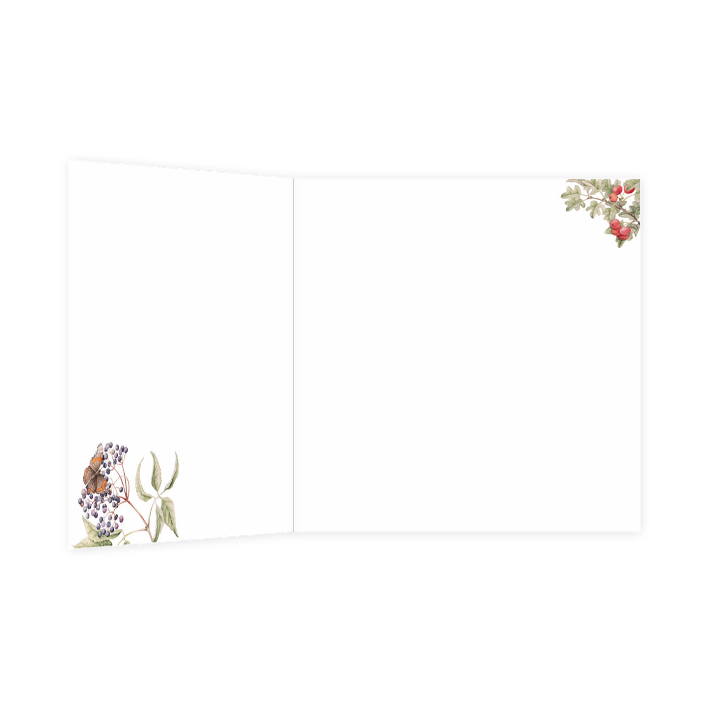 De binnenzijde van de wenskaart is bedrukt met een ontwerp passend bij de voorzijde van de kaart.