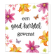 Een goed herstel gewenst - Formaat: Klein - Vorm: Vierkant - Beterschapskaart - Op deze wenskaart staan bloemen en vlinders met in het midden de tekst: "Een goed herstel gewenst". - Snelwenskaart