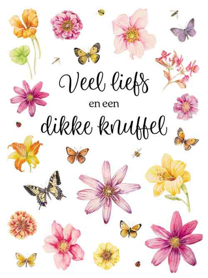 XL kaart - Veel liefs en een dikke knuffel