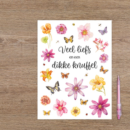 XL kaart - Veel liefs en een dikke knuffel