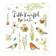 XL kaart - Een dikke knuffel voor jou - Formaat: Standaard - Vorm: Vierkant - Vriendschapskaart - Op deze wenskaart staan bloemen, vogels en vlinders met in het midden de tekst: "Een dikke knuffel voor jou". - Snelwenskaart