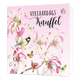 Verjaardagsknuffel - Formaat: Standaard - Vorm: Vierkant - Verjaardagskaart - Op deze wenskaart staan wit met roze bloemen, een vogel en vlinders, met daarboven de tekst: "verjaardagsknuffel". - Snelwenskaart