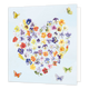 Minikaartje - Hart - Formaat: Klein - Vorm: Vierkant - Blanco kaart - Op deze wenskaart staat een hartje gemaakt van bloemen in de kleuren groen, geel, paars, blauw, oranje en rood. - Snelwenskaart
