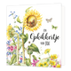 Een opkikkertje voor jou - Formaat: Standaard - Vorm: Vierkant - Opkikker kaart - Op deze wenskaart staan bloemen in de kleuren geel, roze en blauw met de tekst: "Een opkikkertje voor jou". - Snelwenskaart