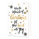 May the miracle of christmas - Formaat: Normaal - Vorm: Staand - Kerstkaart - Op deze kerstkaart staan sneeuwvlokjes en sterren met in het midden de tekst: "May the miracle of christmas fill your heart with joy". - Snelwenskaart