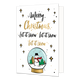 Merry christmas let it snow, let it snow, let it snow - Formaat: Standaard - Vorm: Staand - Kerstkaart - Op deze kerstkaart staat een sneeuwbol omringt door sterren en de tekst: "Merry chrismast let it snow let it snow let is snow". - Snelwenskaart