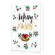 Merry xmas - Formaat: Standaard - Vorm: Staand - Kerstkaart - Op deze kerstkaart staan groene blaadjes met rode besjes en de tekst: "Merry xmas". - Snelwenskaart