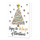 Enjoy the magic - Formaat: Standaard - Vorm: Staand - Kerstkaart - Op deze kerstkaart staat een kerstboom gemaakt van stippen in diverse kleuren en daaronder de tekst: "Enjoy the magic of christmas". - Snelwenskaart