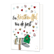 Een kerstknuffel via de post - Formaat: Standaard - Vorm: Staand - Kerstkaart - Op deze kerstkaart staat een brievenbus omringt door hartjes en de tekst: "Een kerstknuffel via de post". - Snelwenskaart