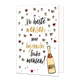 De beste wensen voor bijzonder leuke mensen - Formaat: Normaal - Vorm: Staand - Kerstkaart - Op deze kerstkaart staat een champagnefles omringt door bubbels en in het midden de tekst: "De beste wensen voor bijzonder leuke mensen!". - Snelwenskaart