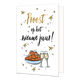 Proost op het nieuwe jaar! - Formaat: Standaard - Vorm: Staand - Kerstkaart - Op deze kerstkaart staan champagneglazen en oliebollen met de tekst: "Proost op het nieuwe jaar!". - Snelwenskaart