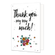 Thank you very very much - Formaat: Standaard - Vorm: Staand - Bedankkaart - Op deze wenskaart staat de tekst: "Thank you very very much!" met bloemen eronder. - Snelwenskaart