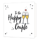 To the happy couple - Formaat: Standaard - Vorm: Vierkant - Huwelijkskaart - Op deze wenskaart staat de tekst: "To the happy couple" met twee champagne glazen. - Snelwenskaart