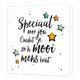 Speciaal voor jou - Formaat: Standaard - Vorm: Vierkant - Complimentenkaart - Op deze wenskaart staat de tekst: "Speciaal voor jou omdat je zo'n mooi mens bent" omringt door sterren. - Snelwenskaart