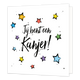 Jij bent een kanjer - Formaat: Standaard - Vorm: Vierkant - Complimentenkaart - Op deze wenskaart staat de tekst: "Jij bent een kanjer!" omringt door sterren. - Snelwenskaart
