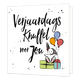 Verjaardagsknuffel voor jou - Formaat: Standaard - Vorm: Vierkant - Verjaardagskaart - Op deze wenskaart staat de tekst: "Verjaardagsknuffel voor jou" met een cadeautje en een konijn dat ballonnen vasthoudt. - Snelwenskaart