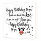 Happy birthday to you - Formaat: Standaard - Vorm: Vierkant - Verjaardagskaart - Op deze wenskaart staat de tekst: "Happy birthday to you. In de wei staat een koe en die koe zegt: I love you. Happy birthday to you". - Snelwenskaart
