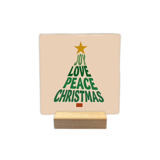 Joy love peace christmas - Decoratie tegel - Formaat: - - Snelwenskaart