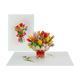 Tulpenboeket - Formaat: Standaard - Vorm: Staand - Blanco kaart - Op deze wenskaart staat een groot boeket van tulpen in diverse kleuren. - Snelwenskaart
