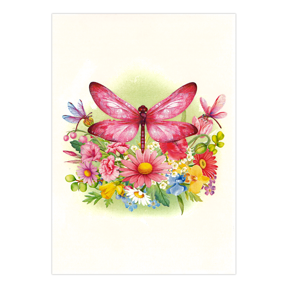 Kleurrijke Libellen en Bloemen