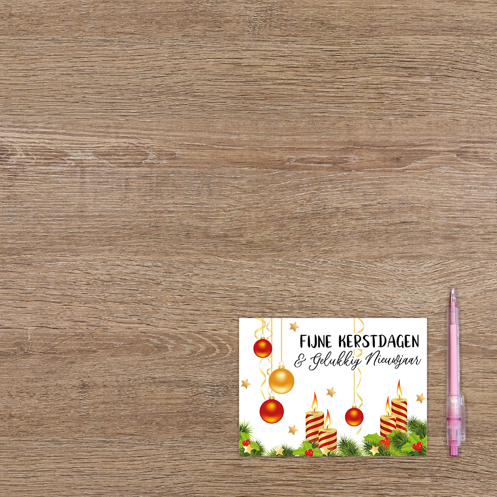 Fijne kerstdagen & gelukkig nieuwjaar - 8 stuks