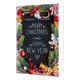 Merry christmas and happy new year - 8 stuks - Formaat: Standaard - Vorm: Staand - Kerstkaart - Op deze wenskaart is een krijtbord afgebeeld dat is omlijst met dennentakken, rode bessen, appels, een zuurstok en gouden kerstversieringen zoals trompetjes en sterren. In het midden van het krijtbord staat de tekst "MERRY CHRISTMAS AND HAPPY NEW YEAR" geschreven in een wit krijtlettertype met sierlijke krullen. De decoraties rondom het bord zijn kleurrijk en gedetailleerd, wat zorgt voor een klassieke en feeste