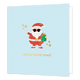 Mooie kerst man! - Formaat: Standaard - Vorm: Vierkant - Kerstkaart - Op deze wenskaart staat een grappige illustratie van een 'coole' kerstman die een zonnebril draagt tegen een lichtblauwe achtergrond. Hij heeft een groen cadeautje in zijn hand en wordt geflankeerd door fonkelende gouden sterretjes. Onderaan de kaart staat in goudkleurige letters de tekst "mooie kerst man!". - Snelwenskaart