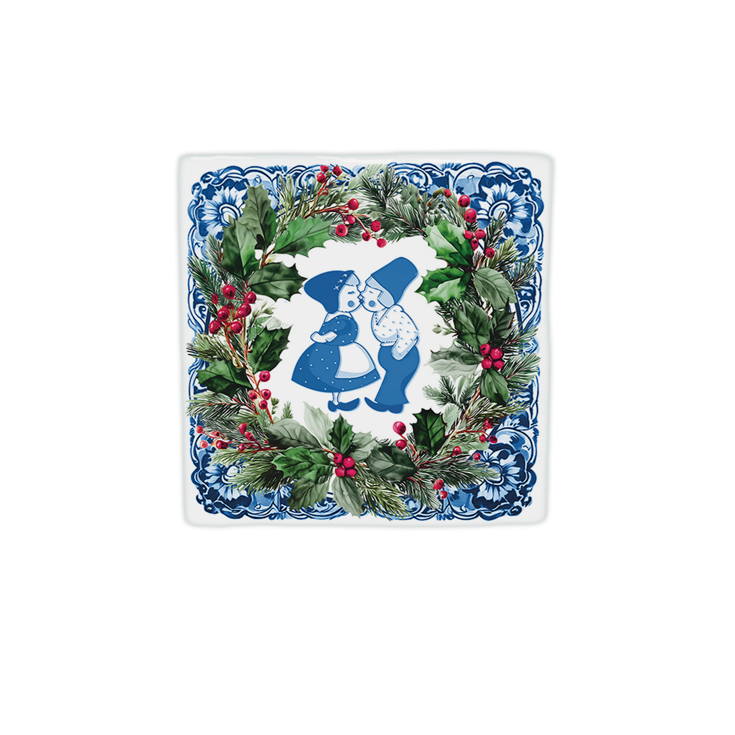 Delfts blauw kussend koppel