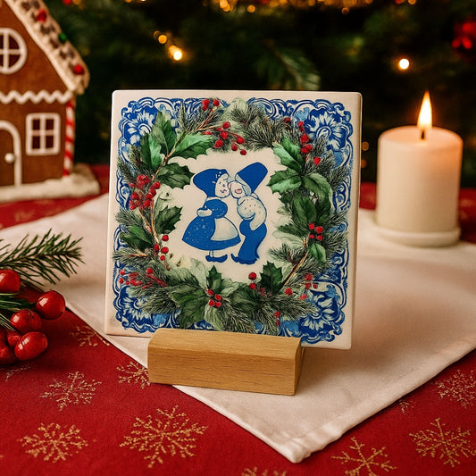 Delfts blauw kussend koppel