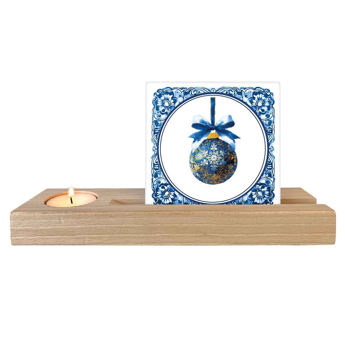 Delfts blauwe kerstbal