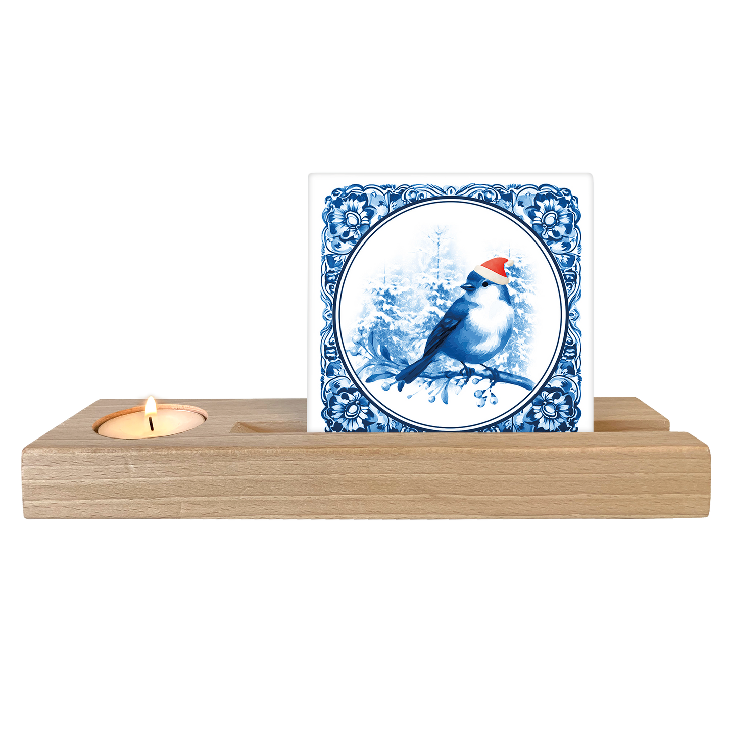 Delfts blauwe kerst vogel