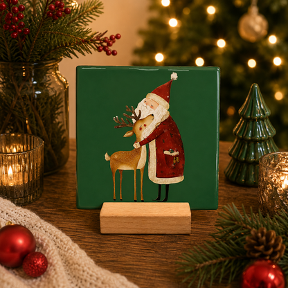 Kerstman en rendier