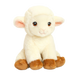 Knuffel lammetje - Deze knuffel lam heeft een zachte, crèmekleurige pluche vacht en zit in een zittende houding. Het lam is voorzien van hangende oren met een roze binnenkant, grote donkere ogen met een bruine rand, een subtiel geborduurd mondje en bruine voetjes. - Snelwenskaart