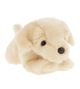 Knuffel puppy labrador - Deze knuffel hond heeft een zachte, blonde of zwarte pluche vacht en ligt in een liggende houding. De hond is voorzien van hangende pluche oren, donkere ogen, een donkere neus en een zachte pluche structuur. - Snelwenskaart