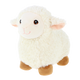 Knuffel schaap - Deze knuffel lam heeft een zachte, romige pluche vacht en staat in een staande houding. Het lam is voorzien van hangende oren met een roze binnenkant, grote donkere ogen met een bruine rand, een subtiel geborduurd mondje en bruine voetjes. - Snelwenskaart