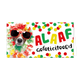 Alaaf gefeliciteerd - Formaat: Groot - Vorm: Liggend - Carnavalskaart - Op deze carnavalskaart staat een hond met zonnenbril op en de tekst: "Alaaf gefeliciteerd". - Snelwenskaart