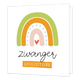 Zwanger gefeliciteerd - Formaat: Standaard - Vorm: Vierkant - Zwanger kaart - Op deze wenskaart staat een regenboog met daaronder de tekst: "Zwanger gefeliciteerd". - Snelwenskaart