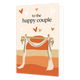 To the happy couple - Formaat: Standaard - Vorm: Staand - Huwelijkskaart - Op deze wenskaart staat een zon met een bruidspaviljoen. Boven de illustratie staat de tekst: "To the happy couple". - Snelwenskaart