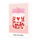 Potje met liefde - Formaat: Standaard - Vorm: Staand - Liefdeskaart - Op deze wenskaart is een pot te zien met hartjes in de kleuren rood, bordeaurood, roze en goud te zien. Onder de illustratie staat de tekst: "Potje met liefde". - Snelwenskaart