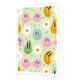 Smileys - Formaat: Standaard - Vorm: Staand - Blanco kaart - Op deze wenskaart staan smileys in de kleuren groen, blauw, roze en oranje met bloemen erom heen. - Snelwenskaart