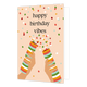 Happy birthday vibes - Formaat: Standaard - Vorm: Staand - Verjaardagskaart - Op deze wenskaart staan twee confettikanonnen die confetti blazen. Bovenaan staat de tekst: "Happy birthday vibes". - Snelwenskaart