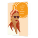 Sunshine kisses and birthday wishes - Formaat: Standaard - Vorm: Staand - Verjaardagskaart - Op deze wenskaart staat een vrouw met een hartjesbril op. Rechts bovenin staat de tekst: "Sunshine kisses and birthday wishes". - Snelwenskaart