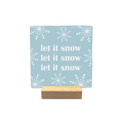 Let it snow - Decoratie tegel - Formaat: - - Snelwenskaart