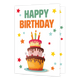 XL kaart - Happy birthday - Formaat: Groot - Vorm: Staand - Verjaardagskaart - Op deze wenskaart staat een grote verjaardagstaart met kaarsjes erop. Boven de taart staat de tekst: "Happy birthday". - Snelwenskaart